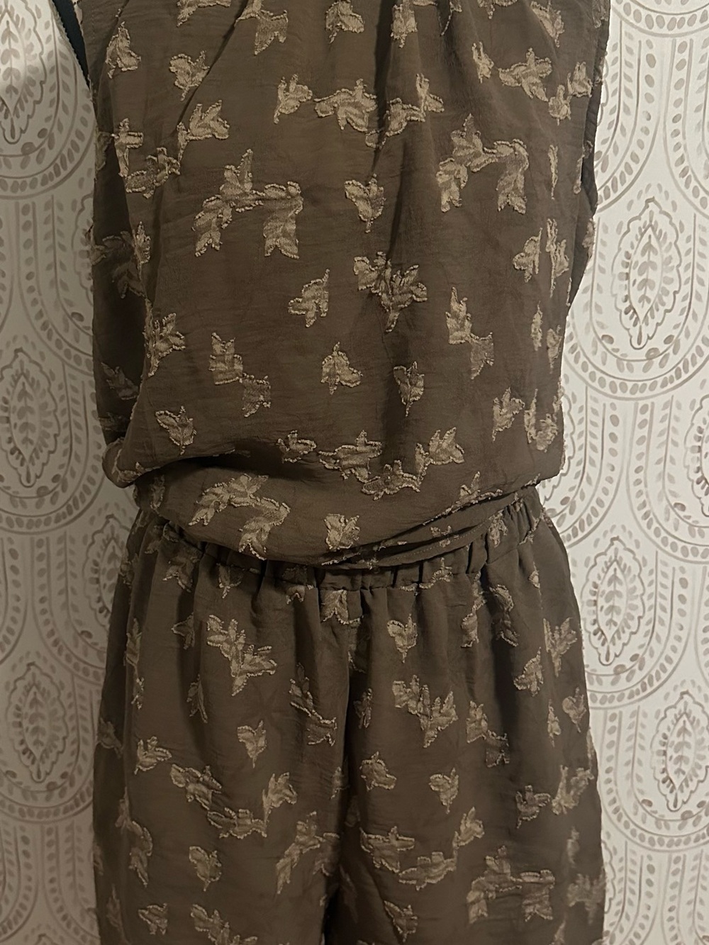 Easel Brown Two piece short set in medium or Large